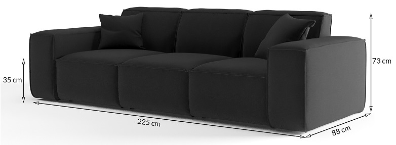 Sofa LUGA 3-Sitzer Abmessungen